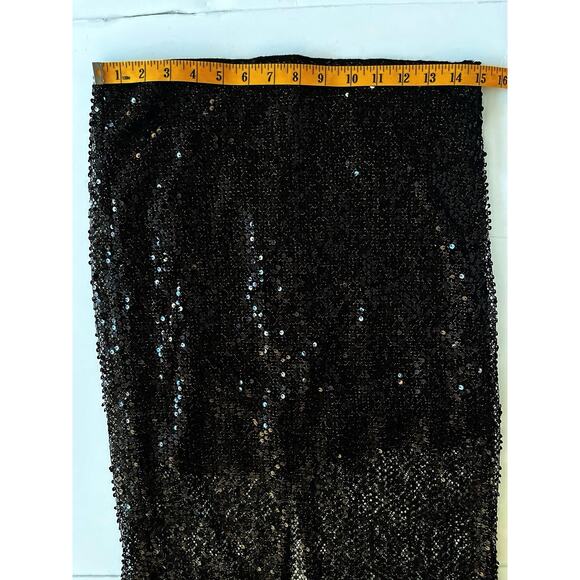 J Crew Collection Sequin Sheer Midi Skirt Women 4 Black Whimsigoth Disco Coquet - Picture 3 of 8